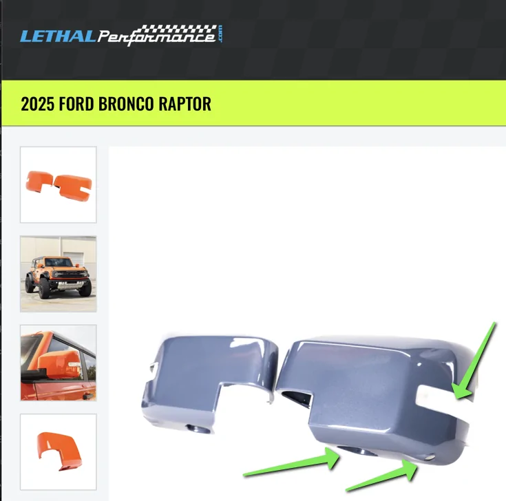 Ford Bronco Painted Mirror Caps for 2026 Bronco NOW AVAILABLE! Side mirrors