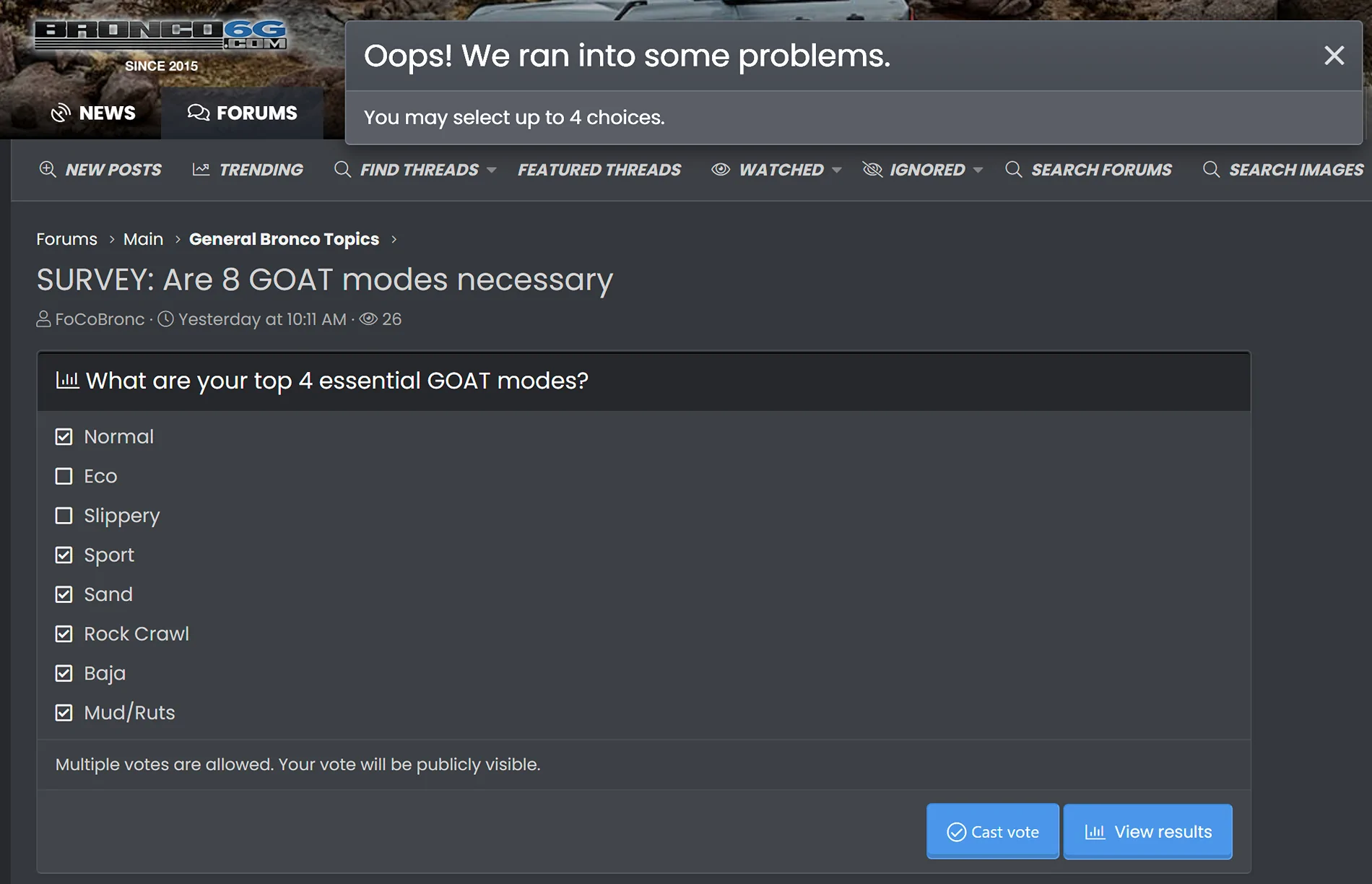 Ford Bronco SURVEY: Are 8 GOAT modes necessary 1787850958592-vf