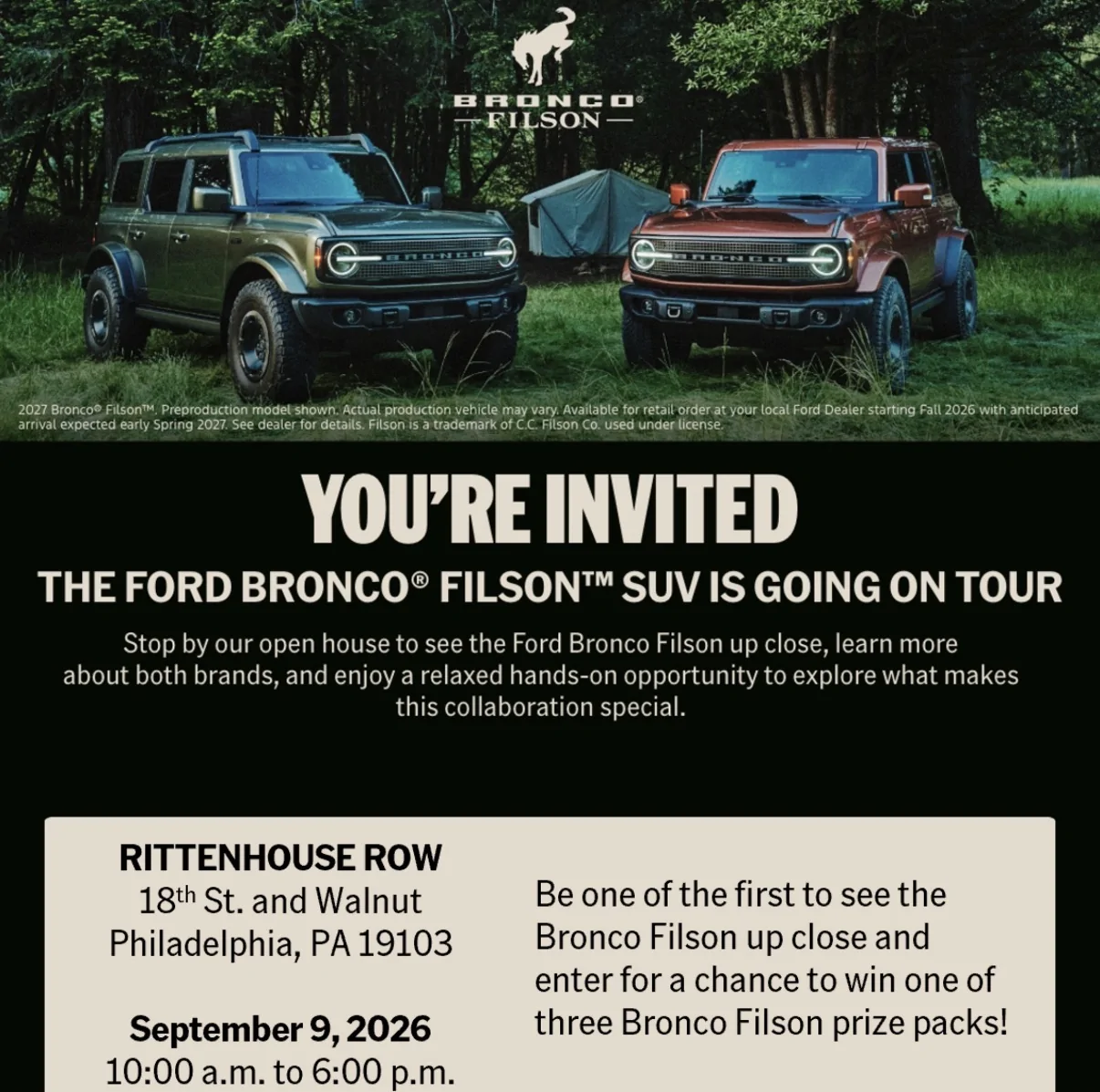 Ford Bronco Bronco Filson Road Tour - All Cities List IMG_4774