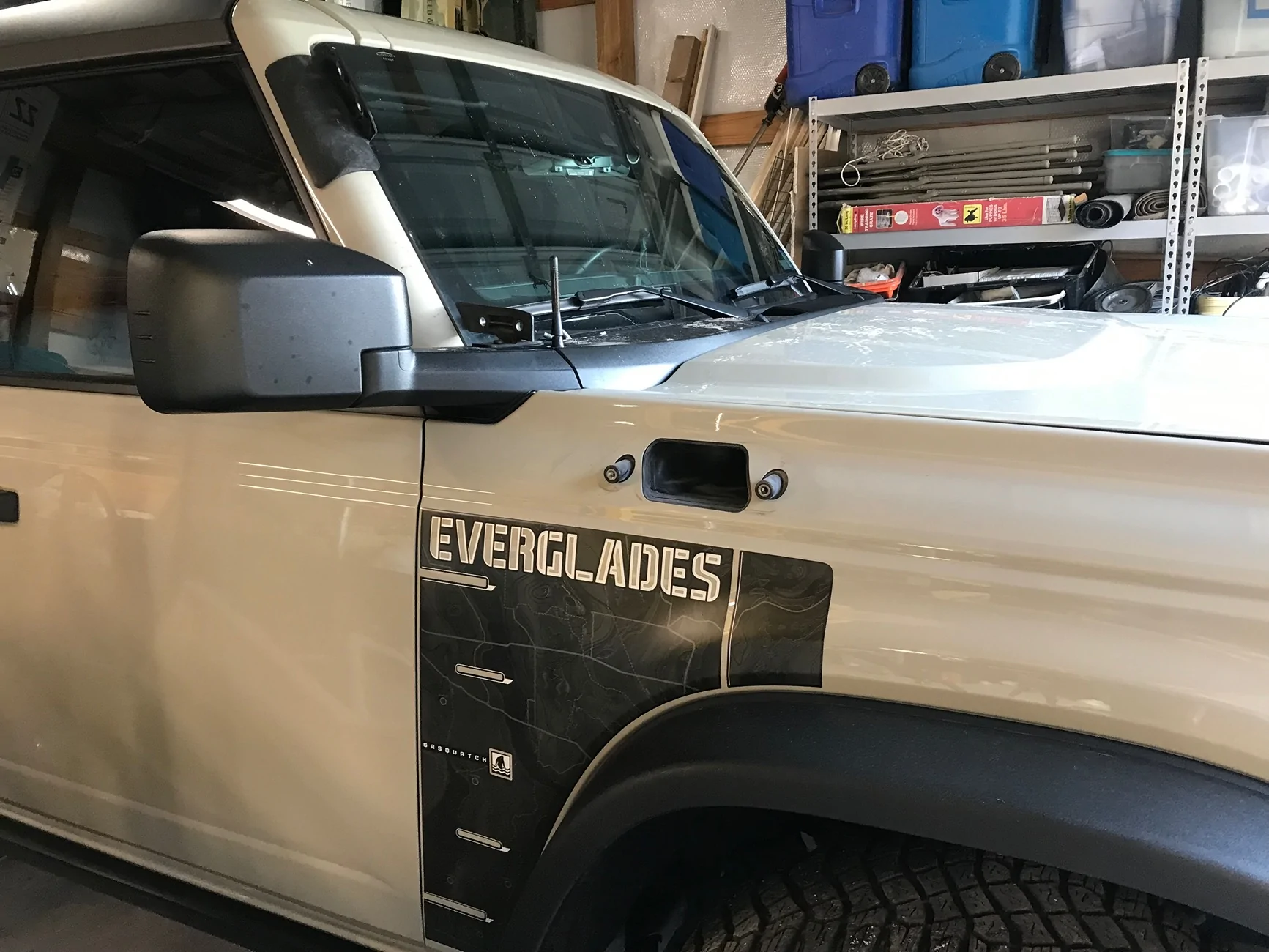 Ford Bronco Installing Everglades OEM snorkel on 2.3L IMG_3035
