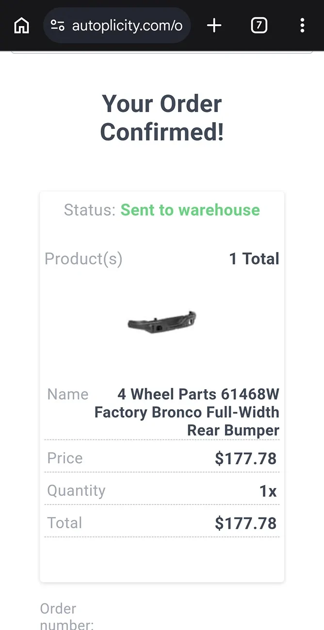 Ford Bronco 4WP Bronco Rear Bumper - Crazy Deal! Screenshot_20260828_151611_Chrom