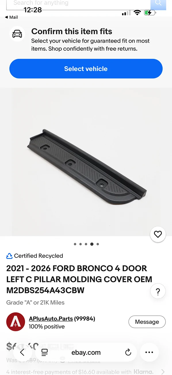 Ford Bronco Help — I’m missing some kind of seal on painted hardtop IMG_5336
