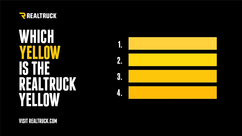 Ford Bronco GIVEAWAY!! Which One is RealTruck Yellow? Guess & Win a Swag Pack! rt-yello