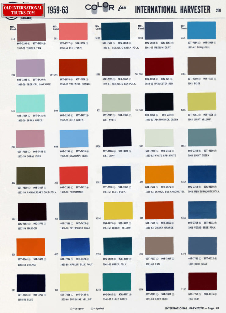 Ford Bronco Vehicle Colors, or Lack Thereof 1959-63-color-chart525-740x1024-