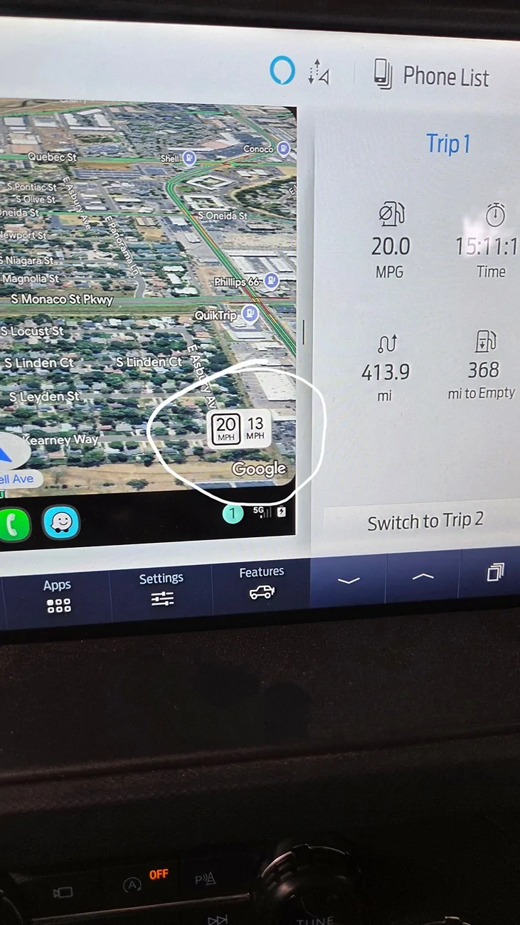 Ford Bronco Android Auto speed limit sign recognition? 20260830_132613