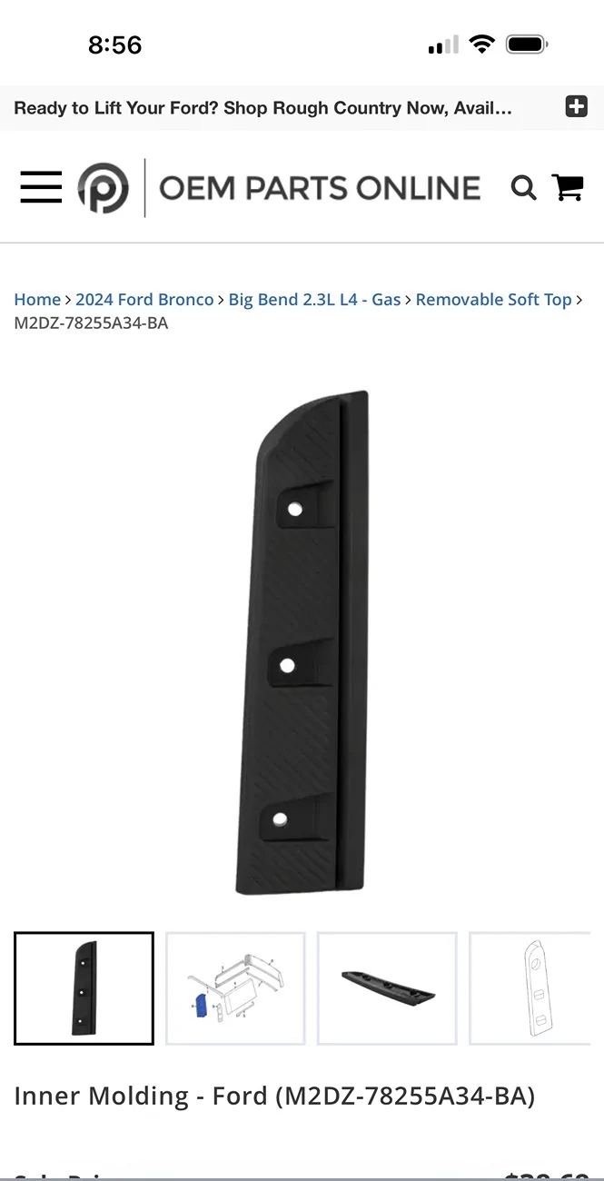 Ford Bronco PSA on secret-ish OEM trim piece to reduce roof noise (C pillar molding cover) IMG_5445