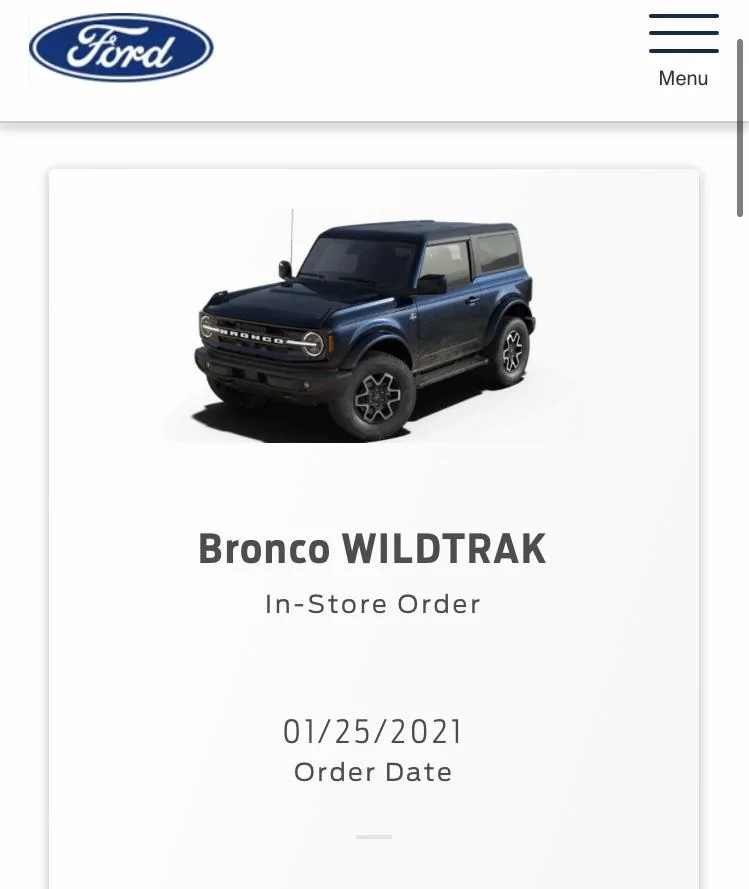 Ford Bronco Bronco Order Experience(s) DFA083F9-8224-41C2-B1AC-3EEA2D07CB36