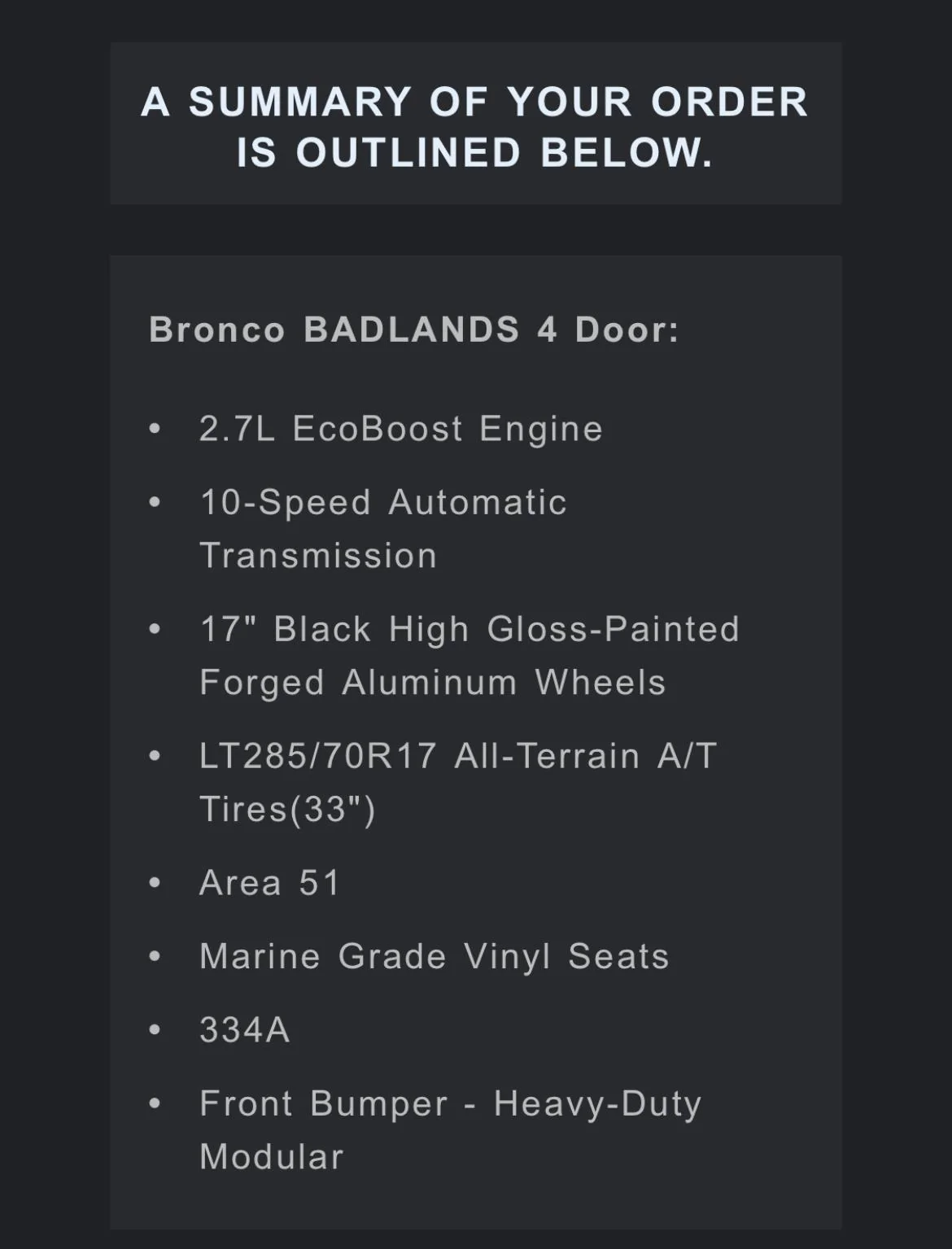 Ford Bronco Badlands Optional Wheel Configuration / Unable to Order? 6169D115-C75A-4F5B-B35C-03F819FA625A