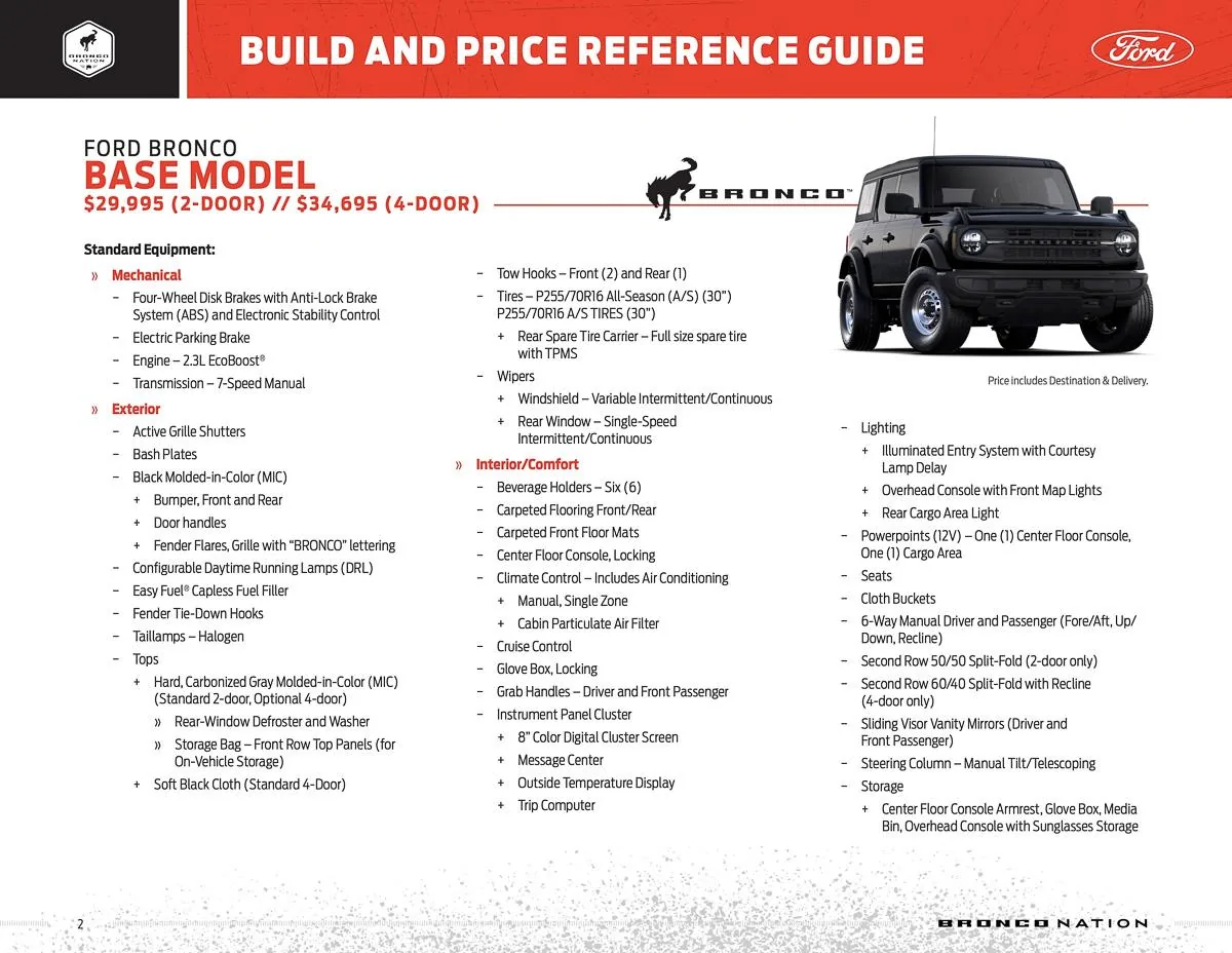 Ford Bronco **CORRECTED** BUILD & PRICE REFERENCE GUIDE for 2021 Bronco! bronco-build-and-price-reference-guide-2