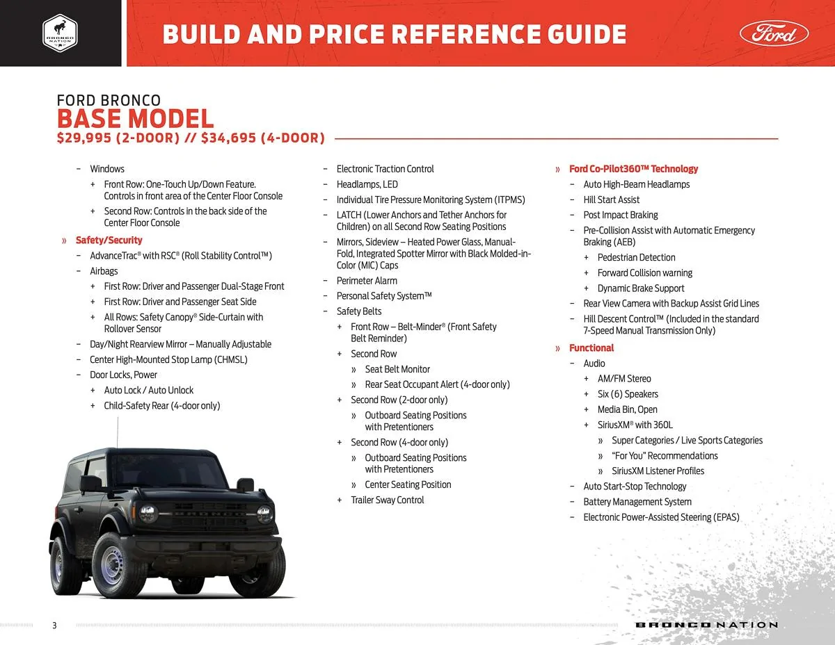 Ford Bronco **CORRECTED** BUILD & PRICE REFERENCE GUIDE for 2021 Bronco! bronco-build-and-price-reference-guide-3