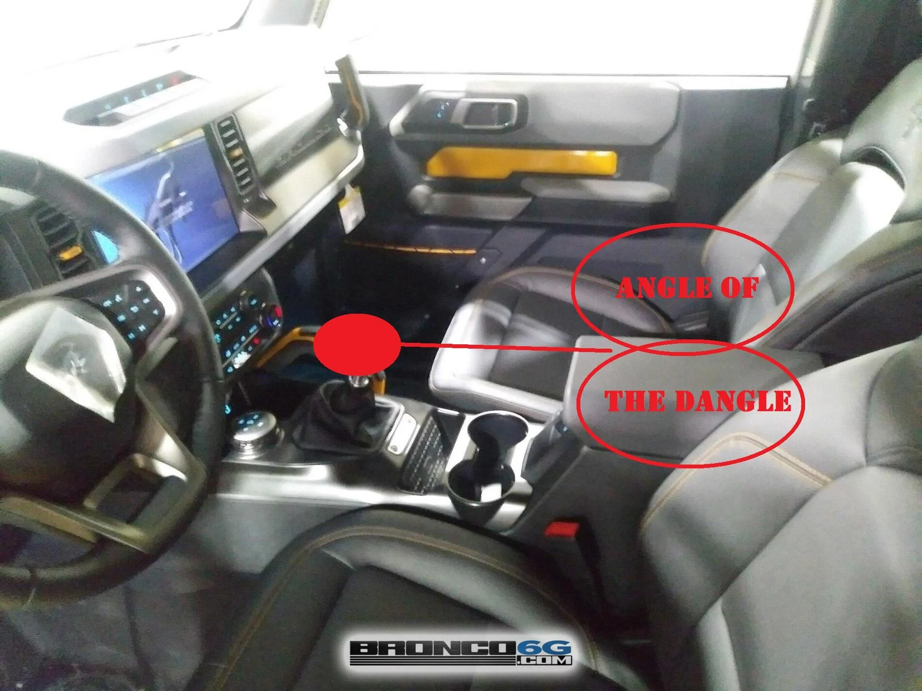 Ford Bronco B6G BRONCO Grille Badge shifter angle of the dangl