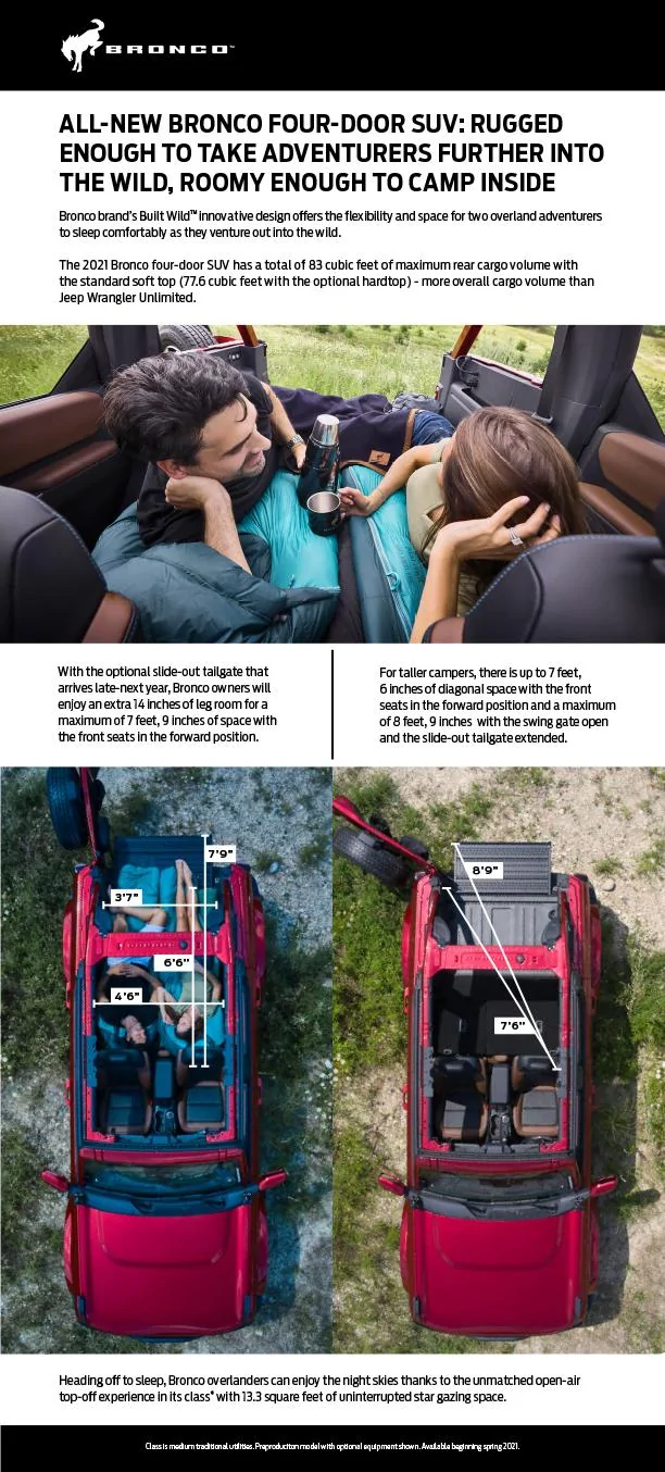 Ford Bronco Bronco 2-Door Cargo Area Size / Volume Analysis (Dimensions - Length, Width, Height) 1611890674123