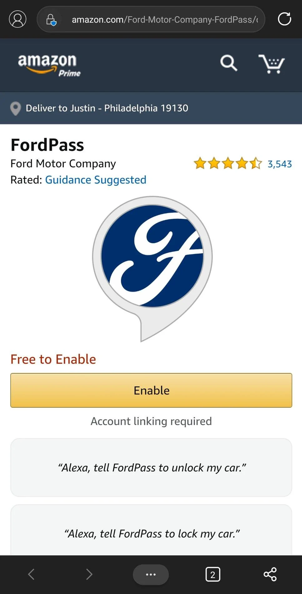 Ford Bronco Ford Pass? Screenshot_20210129-102608_Edg