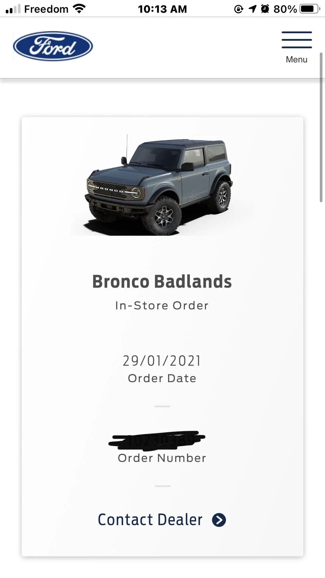 Ford Bronco Order Placed but still says reservation 34A6F344-54D8-41E5-9A3E-A20AFB2807EF