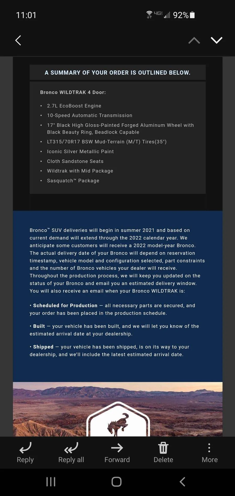 Ford Bronco Question for ORDERED Wildtrak with High, Lux packages Screenshot_20210129-110127_Email