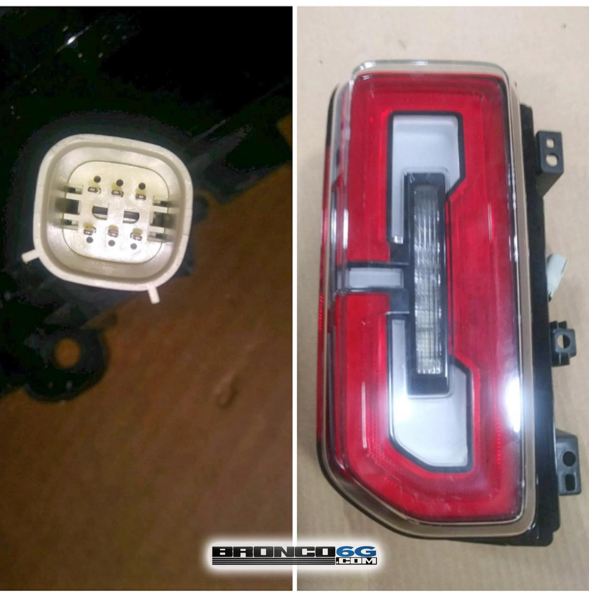 Ford Bronco 📷 Factory Broncos: Modular Black Top + Headlight Assembly, Tail Light Assembly, Puddle Lights 2021 Bronco tail light assembly unit back side pins 1