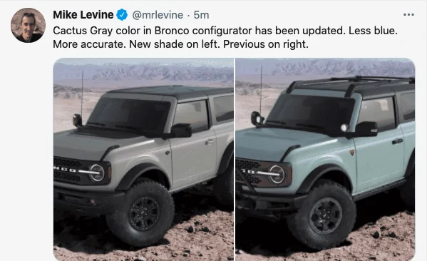 Ford Bronco Cactus Gray Depiction Updated on B&P 1612801389889