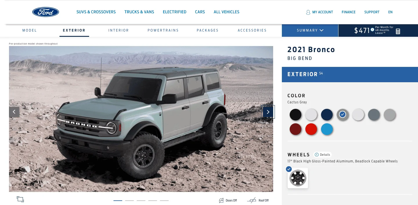 Ford Bronco Cactus Gray Depiction Updated on B&P Screen Shot 2021-02-08 at 11.26.08 AM