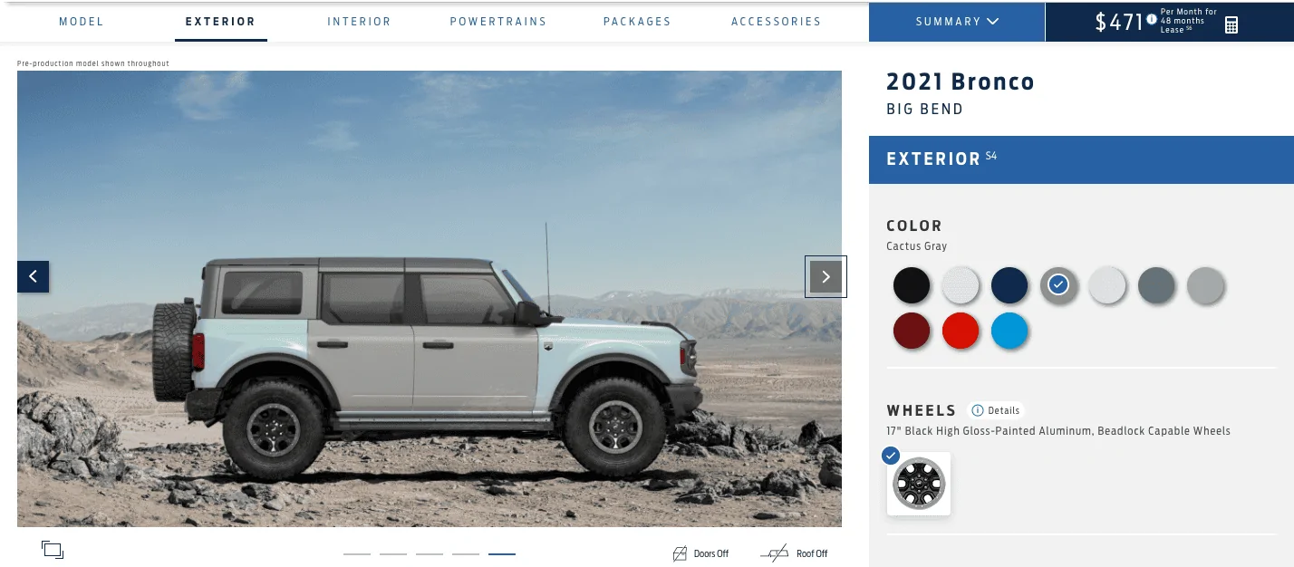 Ford Bronco Cactus Gray Depiction Updated on B&P Screen Shot 2021-02-08 at 11.26.25 AM