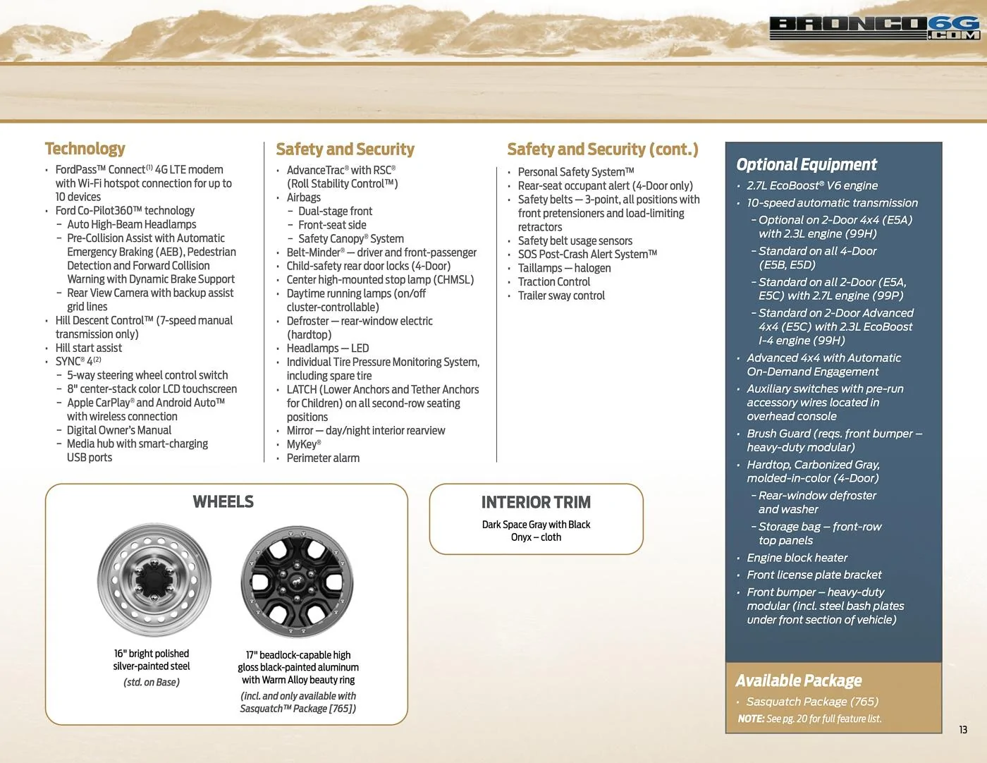 Ford Bronco 2021 Bronco Packaging Guide 2021-bronco-packaging-guide-brochure-13