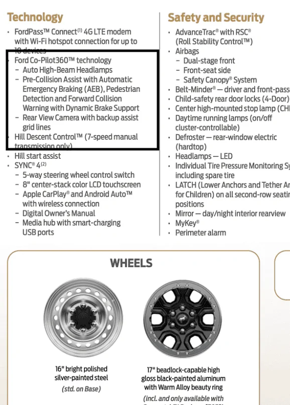Ford Bronco 2021 Bronco Packaging Guide Screen Shot 2021-02-11 at 8.14.06 AM