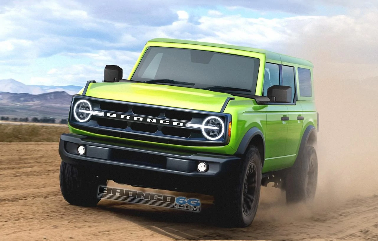 Ford Bronco Grabber Lime 2021 Bronco Preview Renderings 2021-Ford-Bronco-4dr-grabber-lime-roof