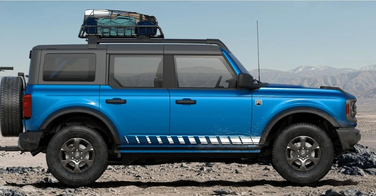 Ford Bronco RiderGraphix Graphics Decal Kits For 2021 Bronco 2021 BRONCO ROCKER STRIPE SIDE GRAPHICS KIT Ridergraphix 1