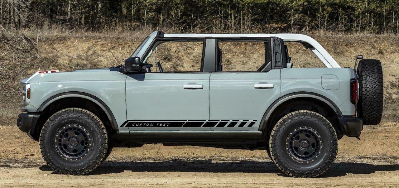 Ford Bronco RiderGraphix Graphics Decal Kits For 2021 Bronco 4-Door 2021 BRONCO ROCKER STRIPE SIDE GRAPHICS KIT Ridergraphix 1