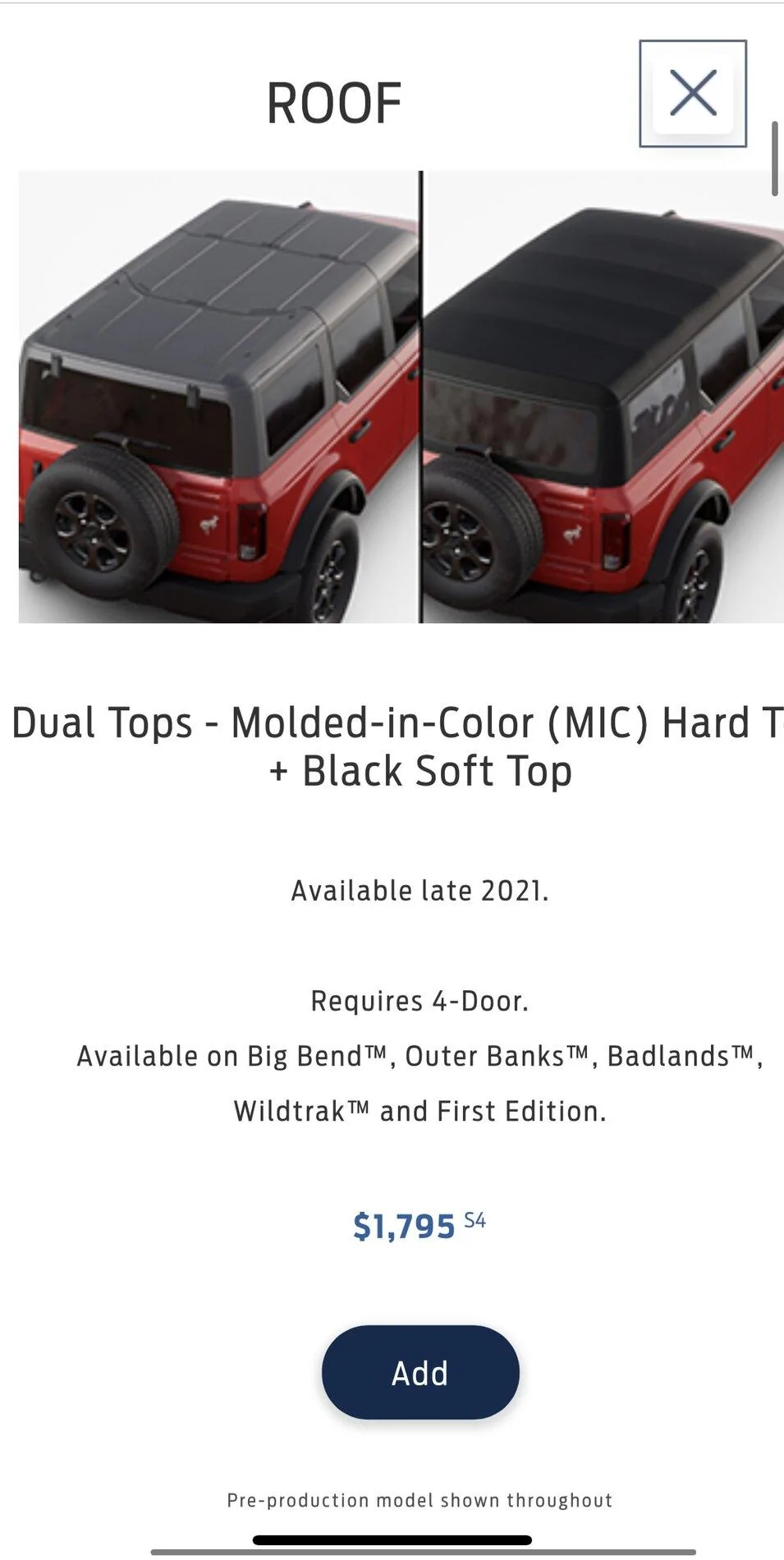Ford Bronco Dual Top Option now available 1613842987423