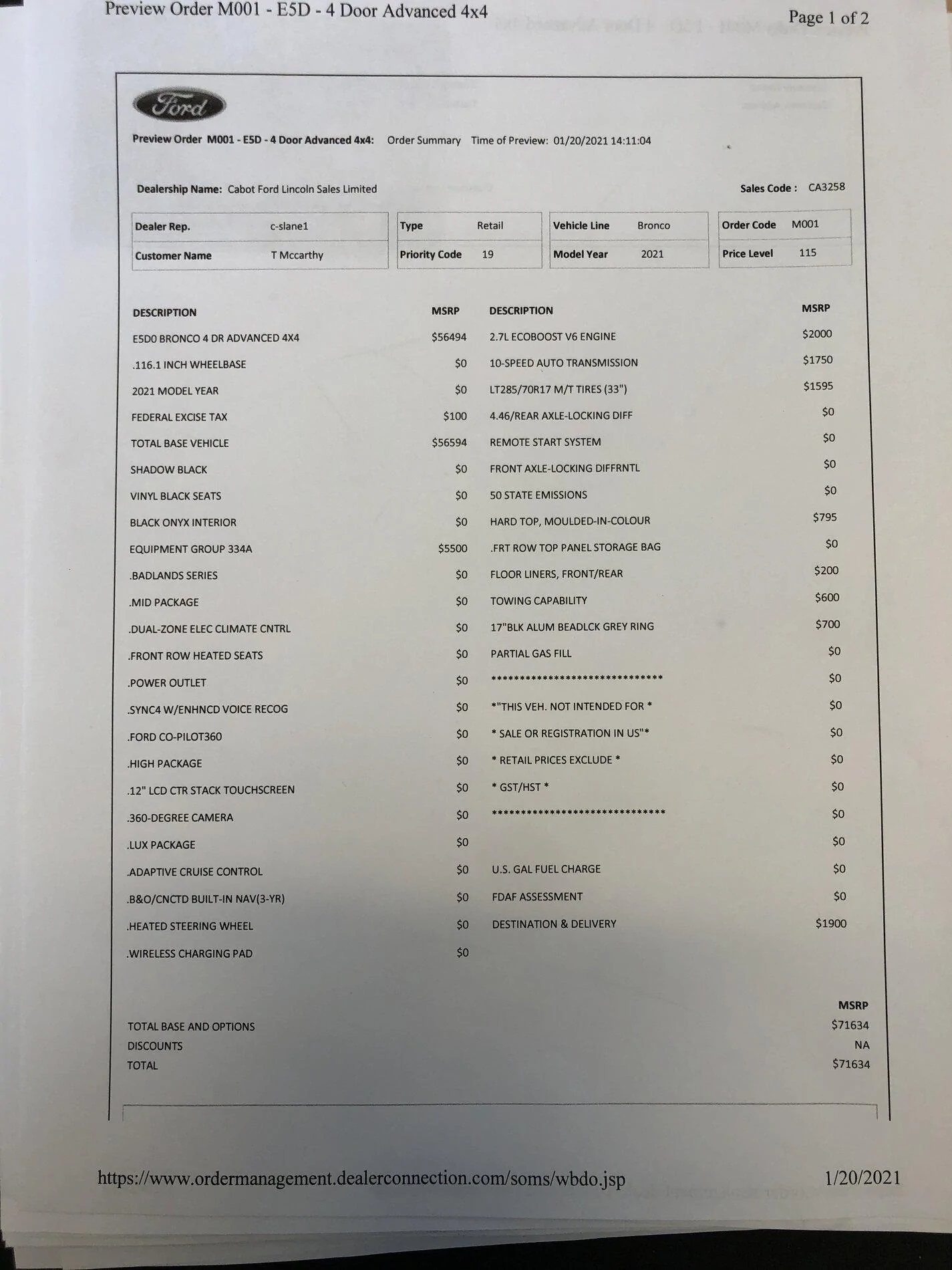 Ford Bronco Ford order confirmation email 44801B32-CA83-490E-8113-E1CE91B2FB48