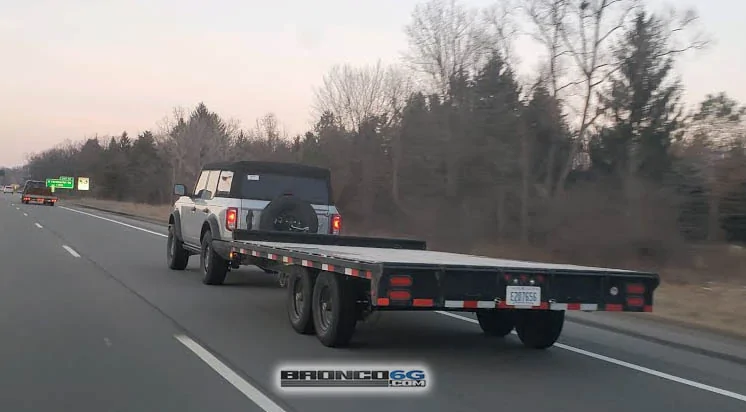 Ford Bronco Spotted Bronco conducting towing / trailering test in MI 2021 Bronco trailering towing trailer 4