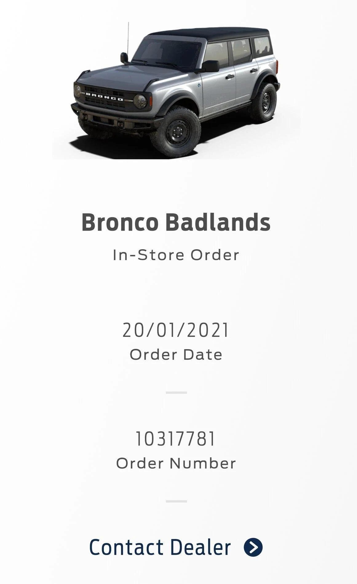 Ford Bronco Ford order confirmation email Screenshot_20210304-001650_Chrom