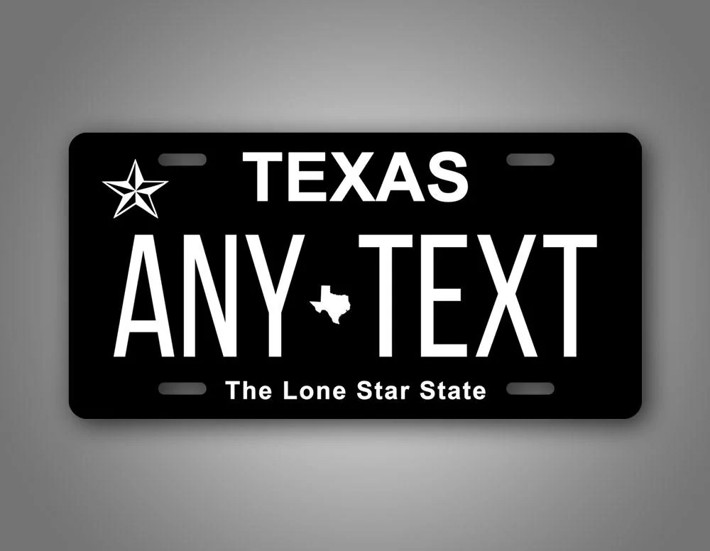 Ford Bronco Blackened License Plate texas-black-and-white-license-plat