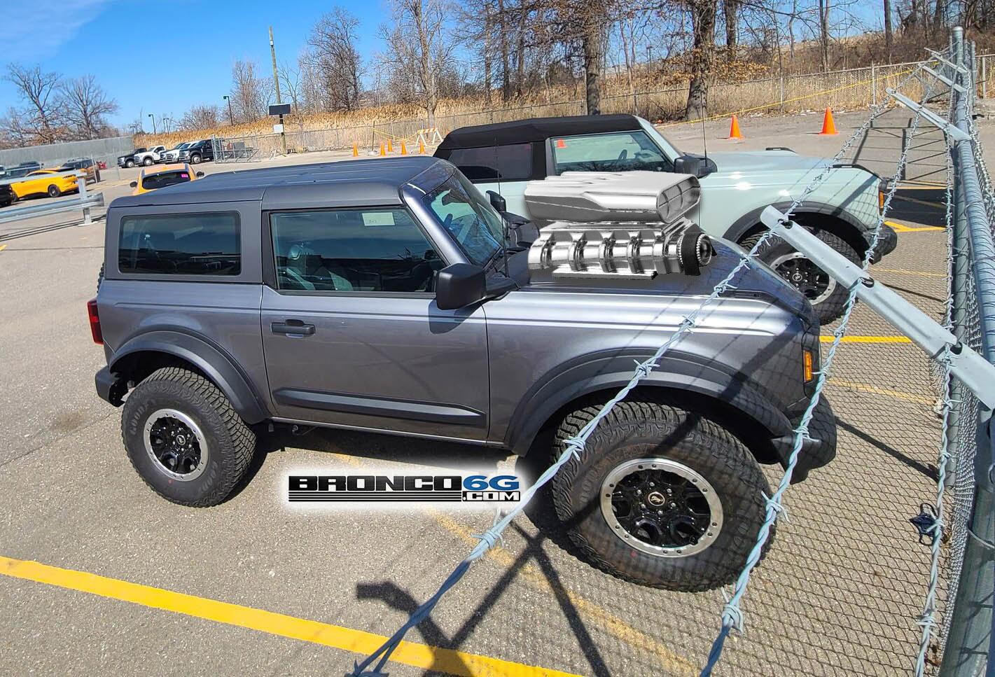 Ford Bronco First view of hood scoop accessory option on 2021 Bronco (+ door moldings) 2021 Bronco hood moldin