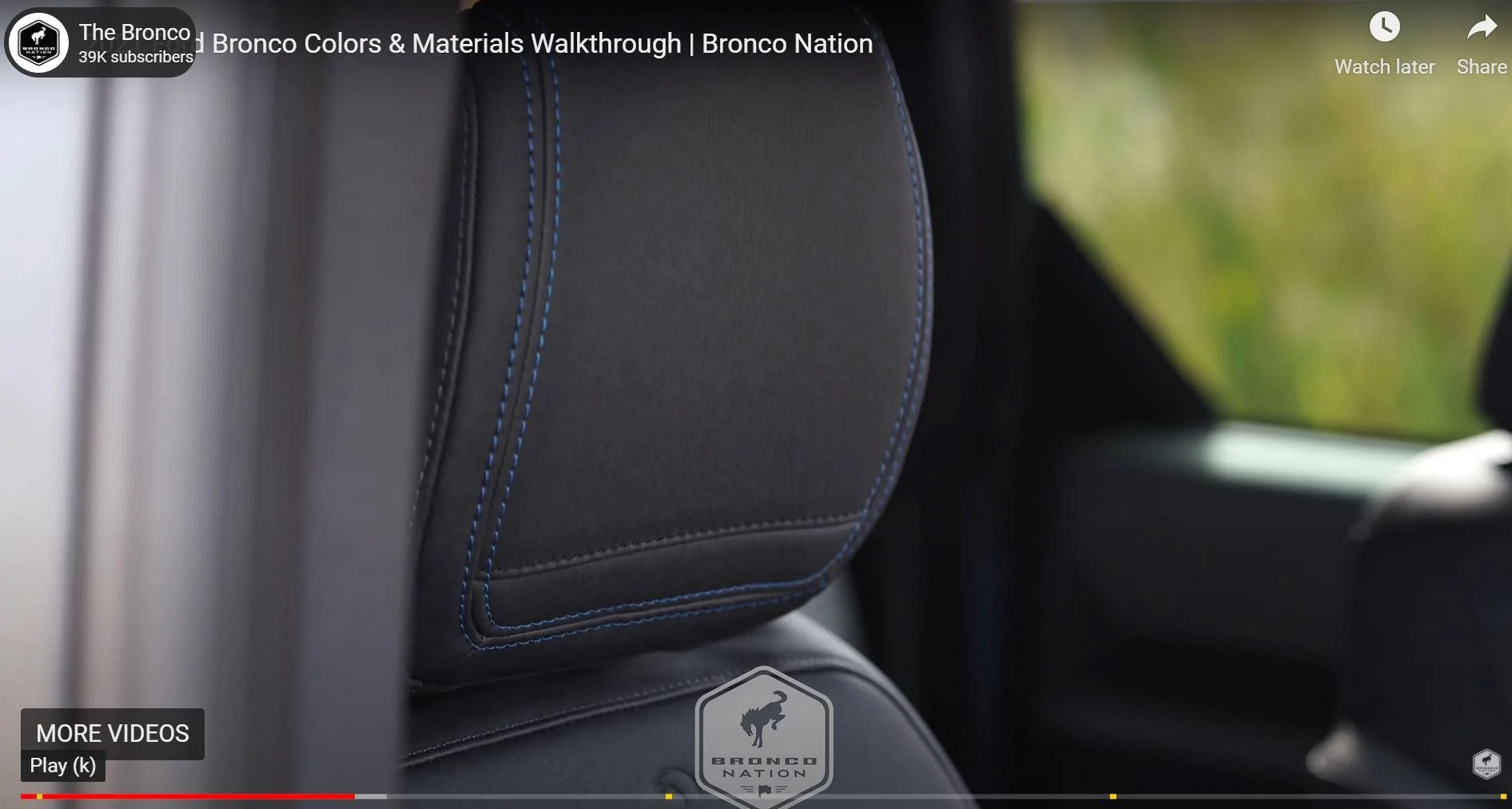 Ford Bronco Big Bend versus Black Diamond interior BD stitching