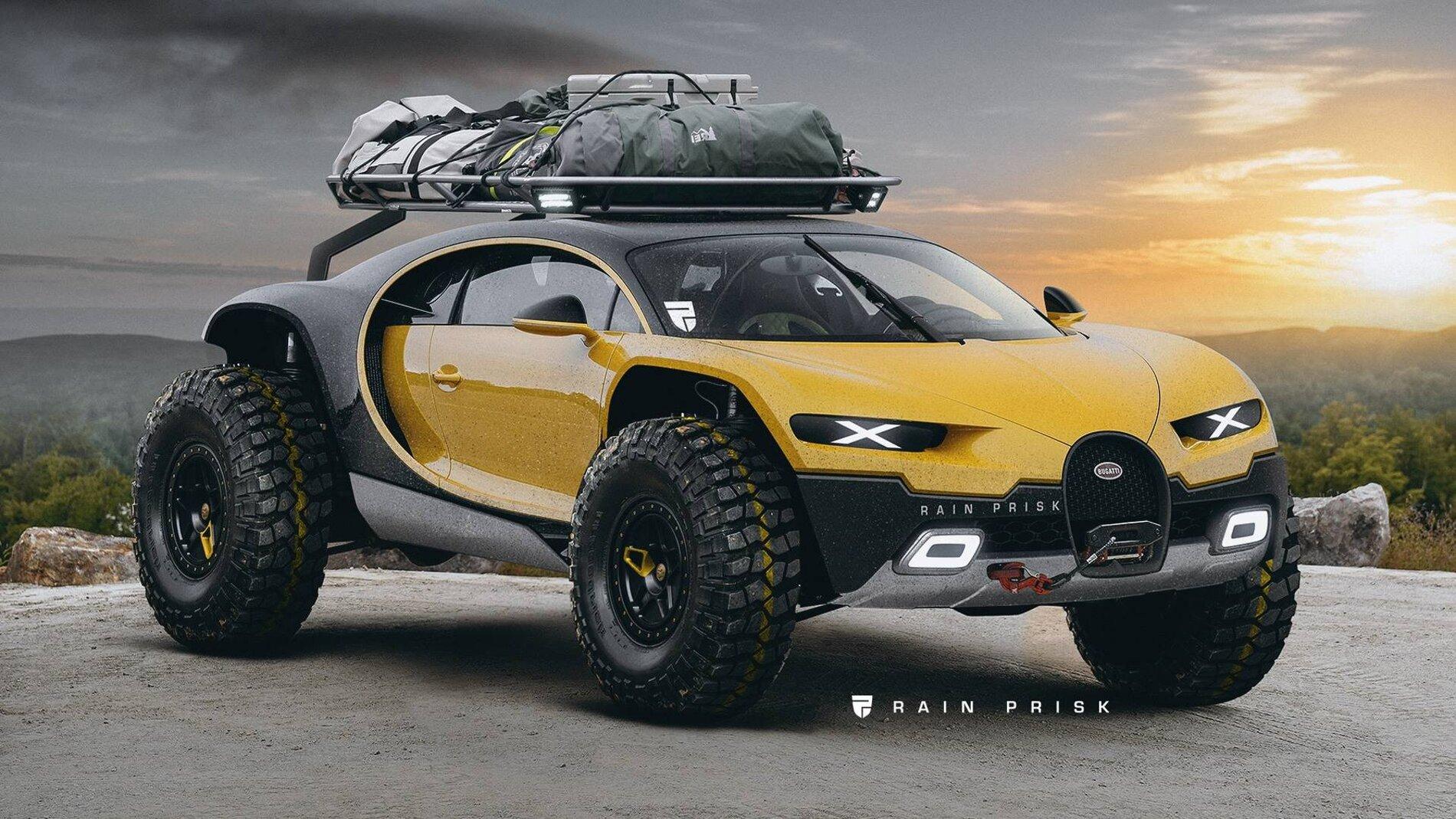 Ford Bronco Anyone looking at doing a Bugout build? bugatti-chiron-off-road-render