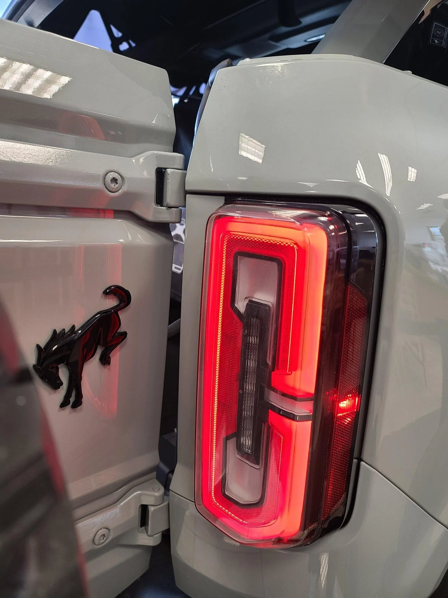 Ford Bronco CLOSEUP PICS:  Bronco First Edition number 1 of 7000.  Cactus gray with doors removed 1616117929004