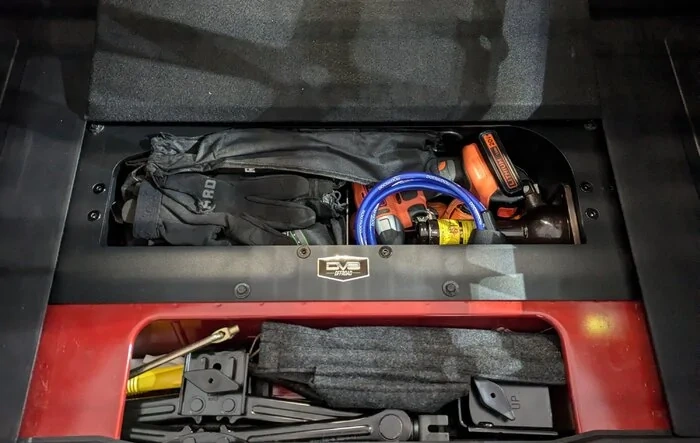 DV8 Air Compressor Mount & Storage Box repurposed for recovery gear storage