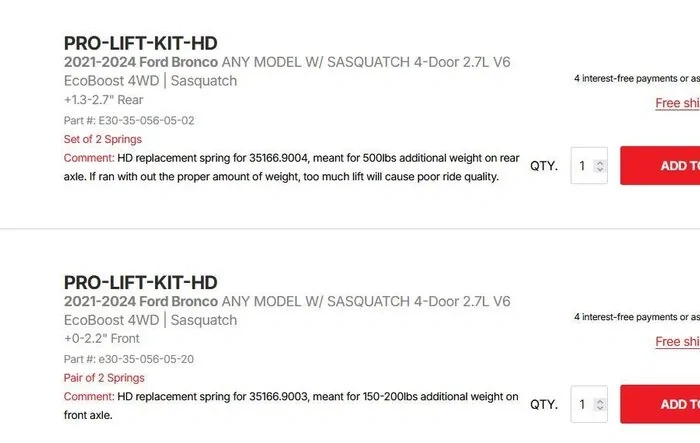 Eibach has released heavy duty springs for PRO-TRUCK COILOVER 2.0