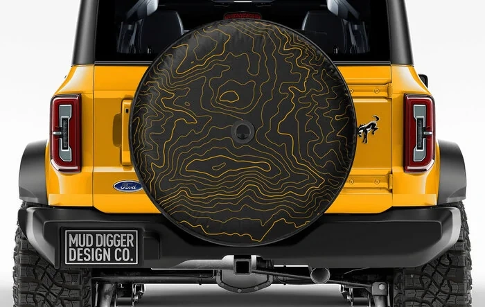 COLOR-MATCHED Ford Bronco Topographic Tire Cover (Bronco Knoll Location)