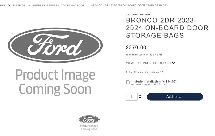 On-Board 2-Door Storage Bags appears on Ford Accessories site? Is this real?