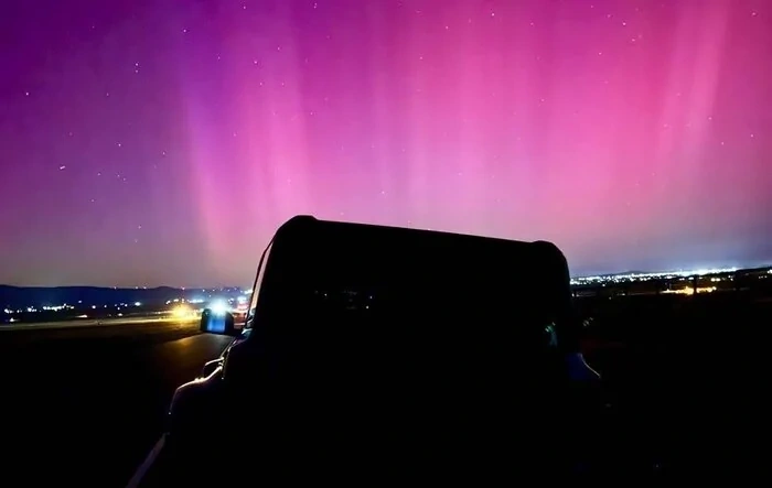 Northern lights & Bronco, awesome photo opportunity!