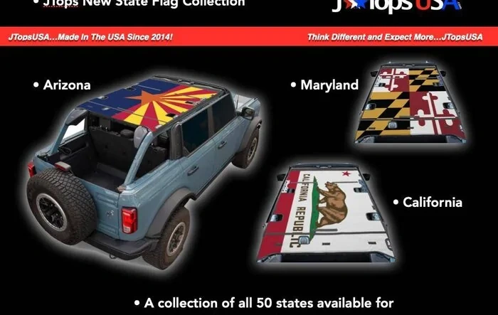 JTops New Product: State Flags Bimini Top and New Discount Level for Forum Members!