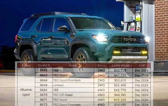 Rival: 2025 4Runner Prices Announced