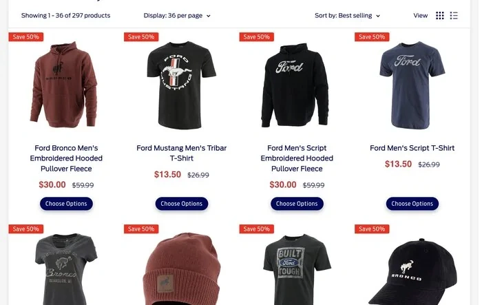 Ford Merchandise 50% Off Sale!