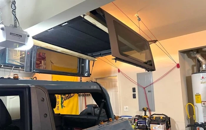 My hard top garage pully system.