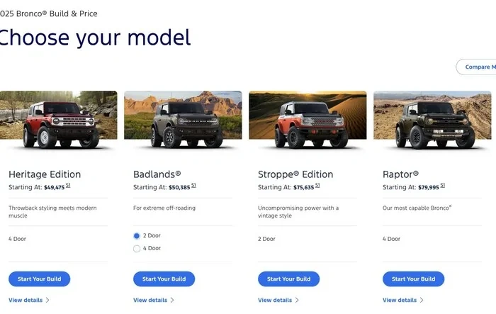 Ford lowers pricing on 2025 Broncos (Raptor dropped by $10k)