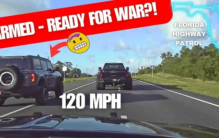 120mph police chase. Bronco takes out 6.