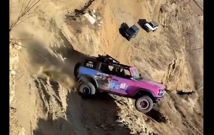 Wild ride off cliff...  I hadn't seen this one before.