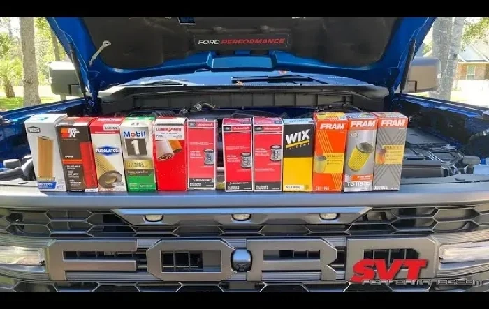 2.7 / 3.0 oil filter brand comparison (visual).